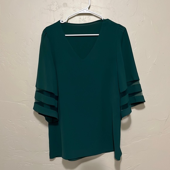Green Blouse with Bell Sleeves - Picture 1 of 3